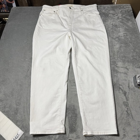 Madewell Jeans Womens 34 White Classic Straight Jean Light Wash Stretch - Picture 1 of 10